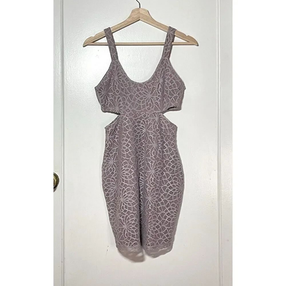 Lovers + Friends Purple Lilac Lace Side Cutout Mini Dress Womens Size XS
